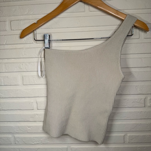Babaton Cream Sculpt Knit One-shoulder Tank , Women’s Size Small - Picture 2 of 7